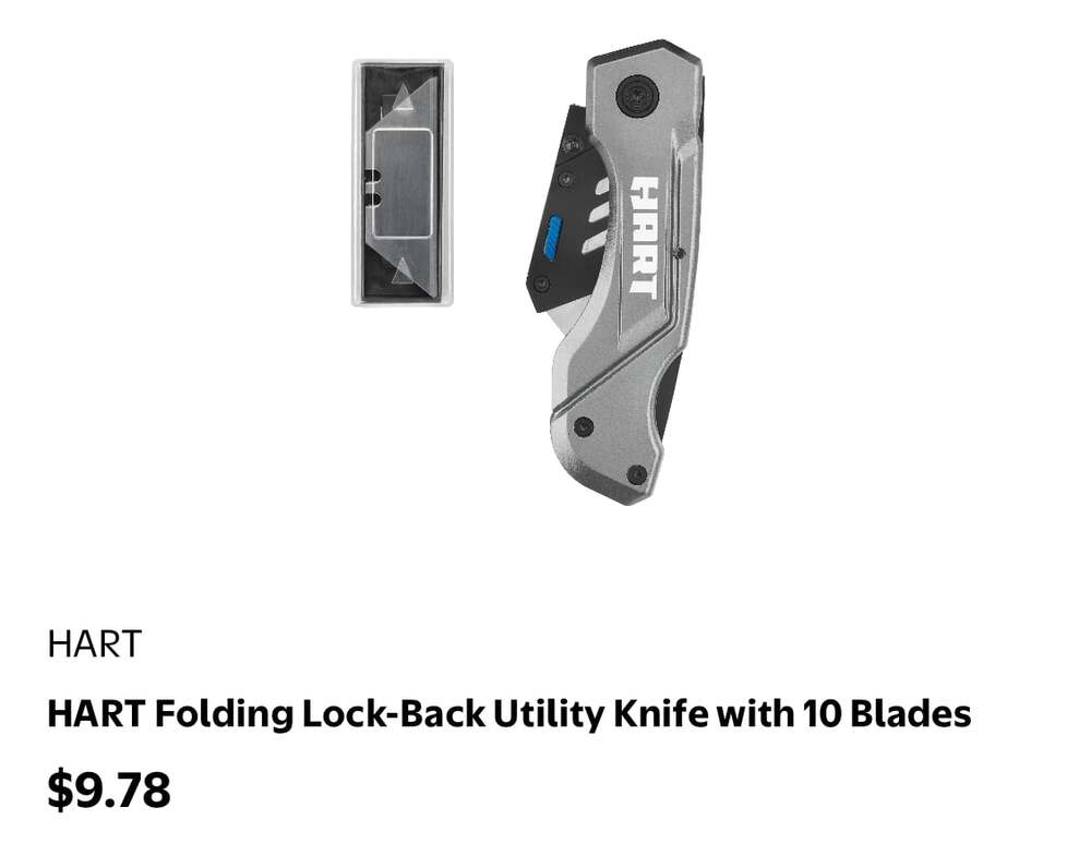 HART Replacement Pocket Clip for Folding Lock-Back Utility Knife with Screws